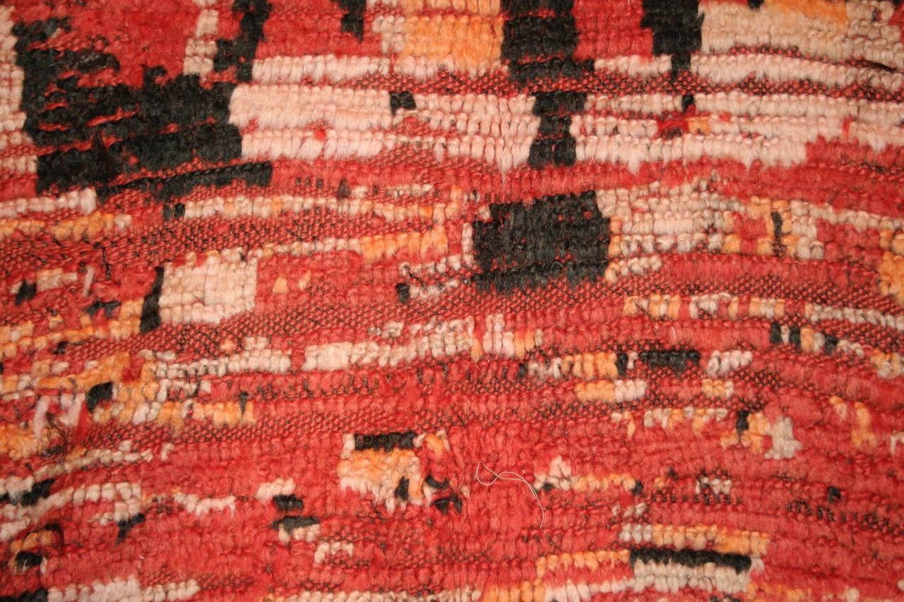 Hand-Knotted Early and Rare Abstract Rehamna Berber Carpet For Sale