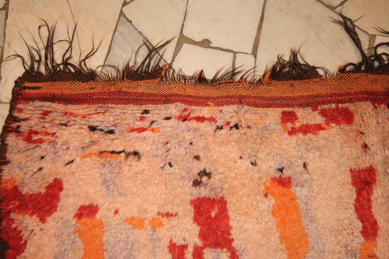 Early 20th Century Early and Rare Abstract Rehamna Berber Carpet For Sale