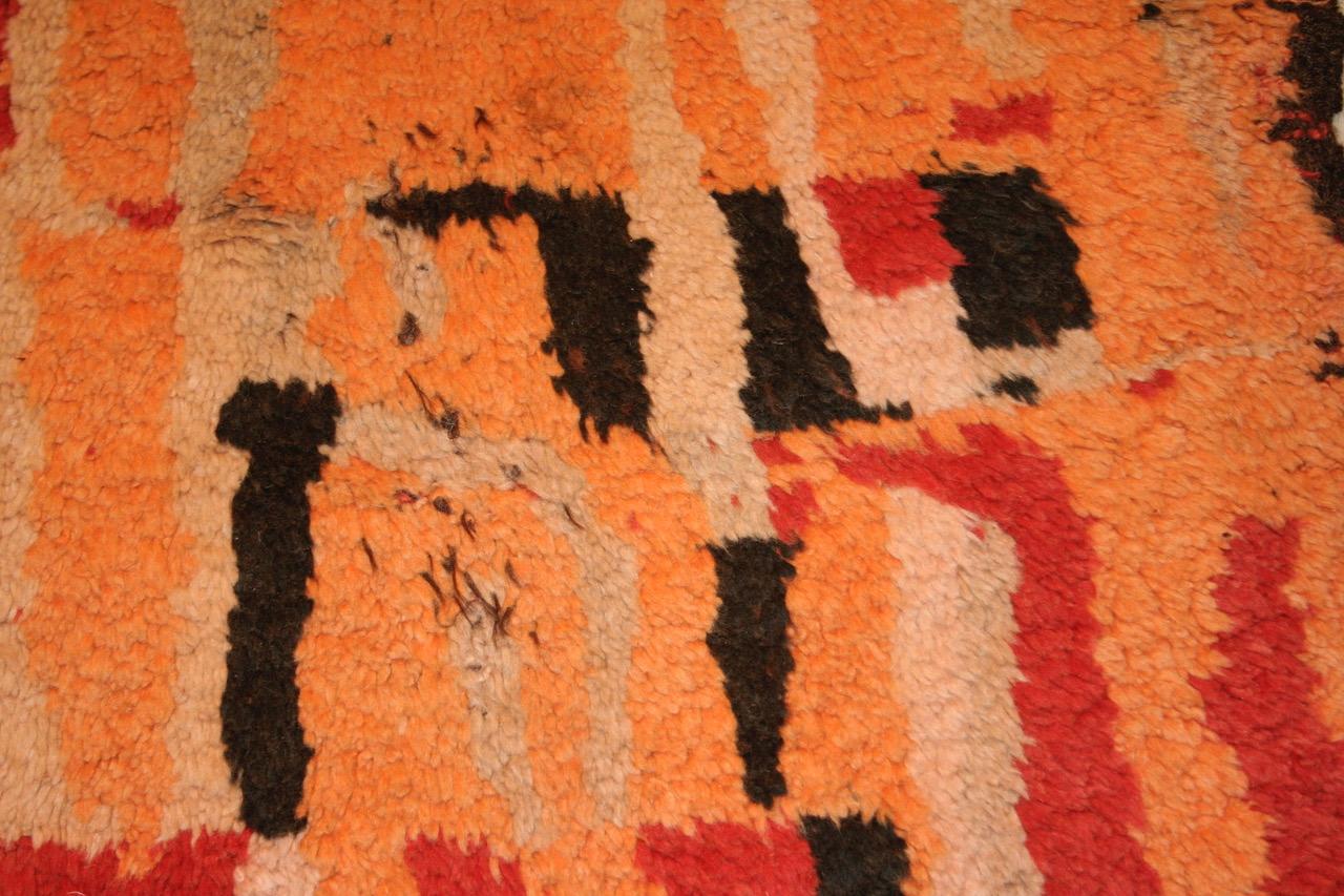 Wool Early and Rare Abstract Rehamna Berber Carpet For Sale