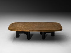 Early and Rare Ado Chale 'Relief d'Agate' Coffee Table in Bronze Mosaic