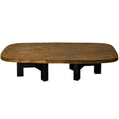 Early and Rare Ado Chale 'Relief d'Agate' Coffee Table in Bronze Mosaic