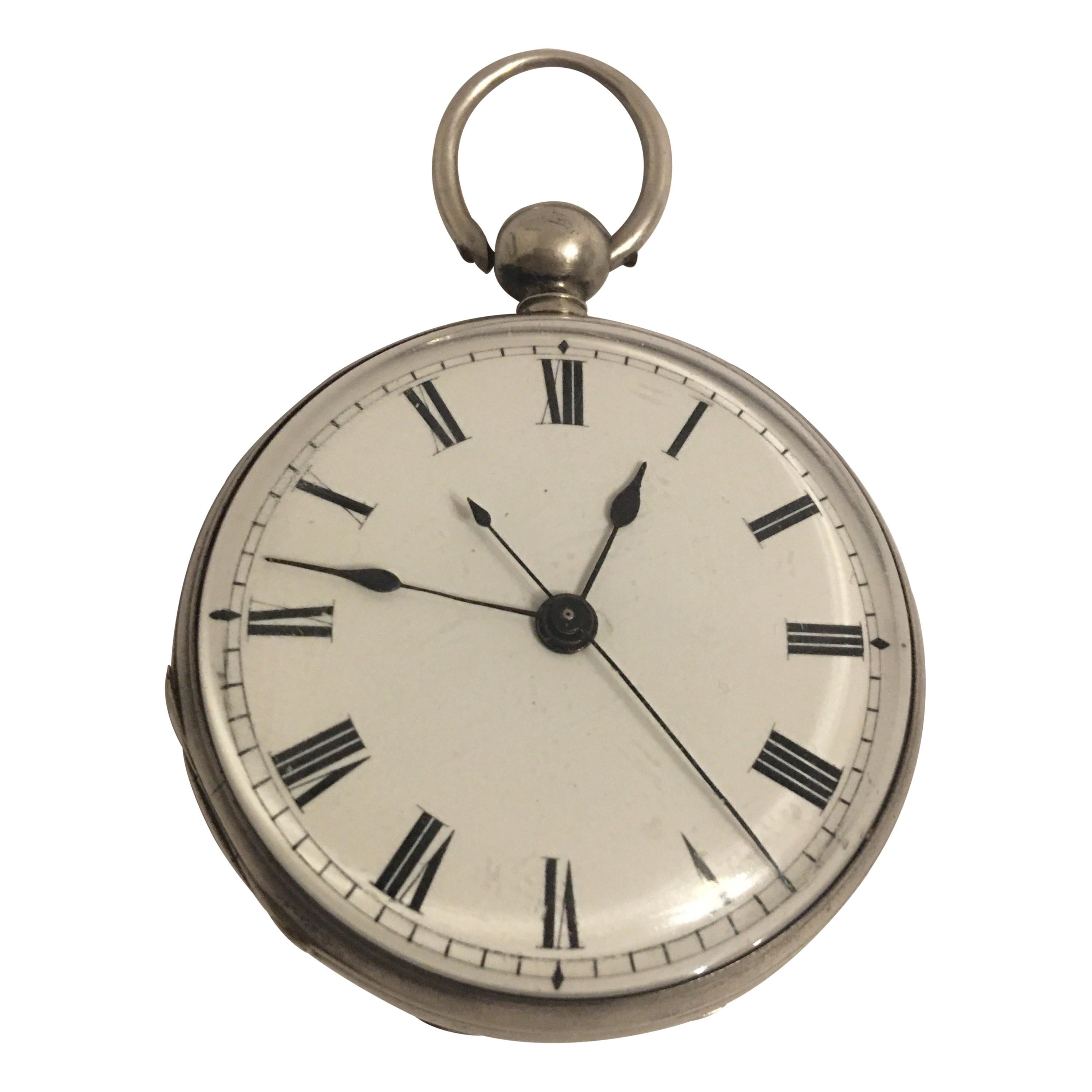Early and Rare Chinese Duplex Silver Key-Wind Pocket Watch For Sale