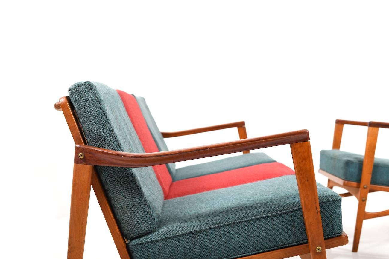 Mid-20th Century Early and Rare Ib Koford-Larsen blue Kandidaten Seating Group For Sale