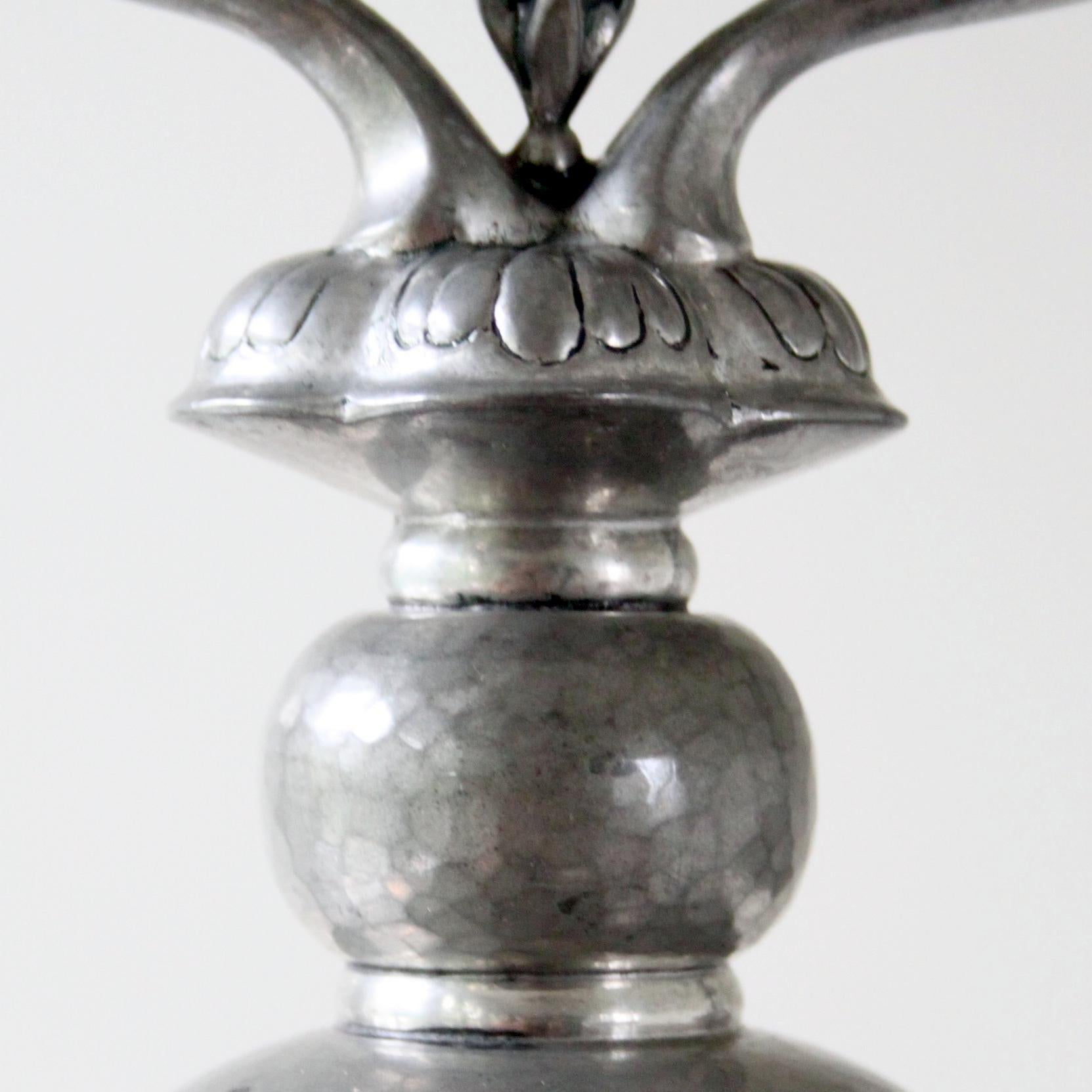 Danese Coppia di candelabri antichi e rari, Just Andersen, Danimarca 1930 in vendita