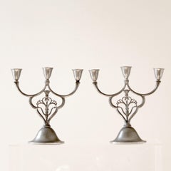 Paire de candélabres anciens et rares, Just Andersen, Danemark 1933