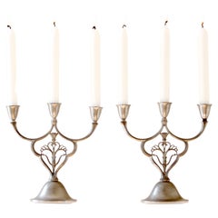 Early and Rare Pair of Candelabras, Just Andersen, Denmark 1933