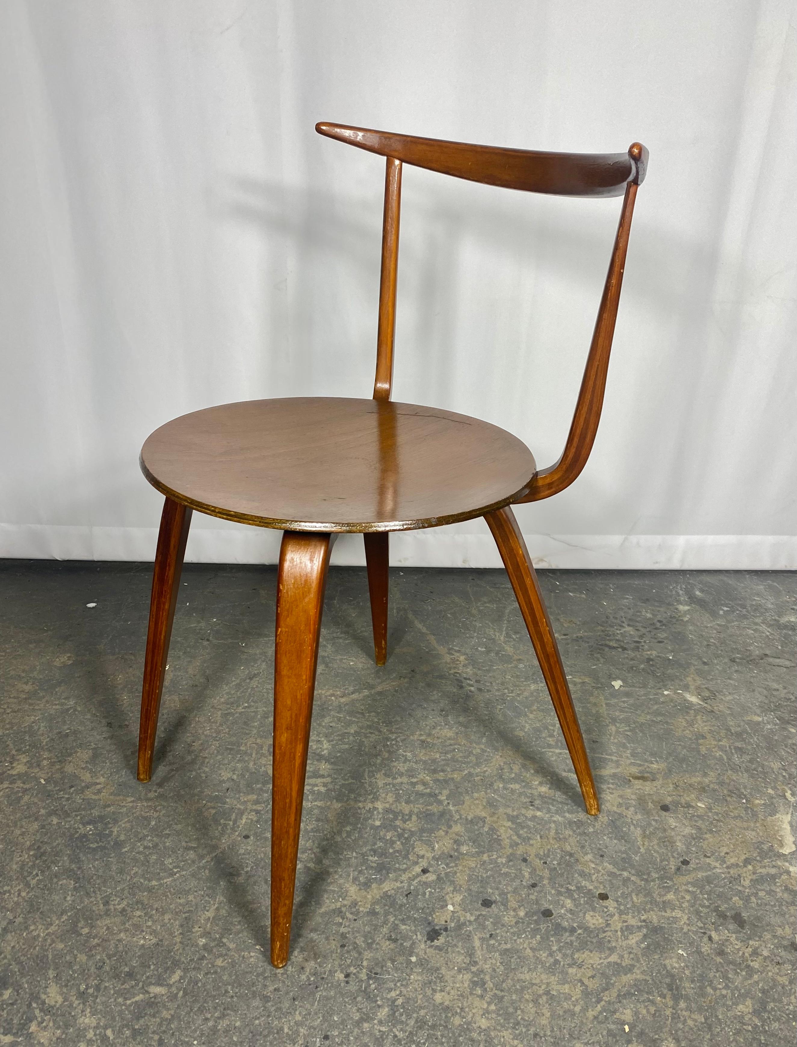 Plywood Early and Rare Pretzel sIDE Chair by George Nelson For Sale