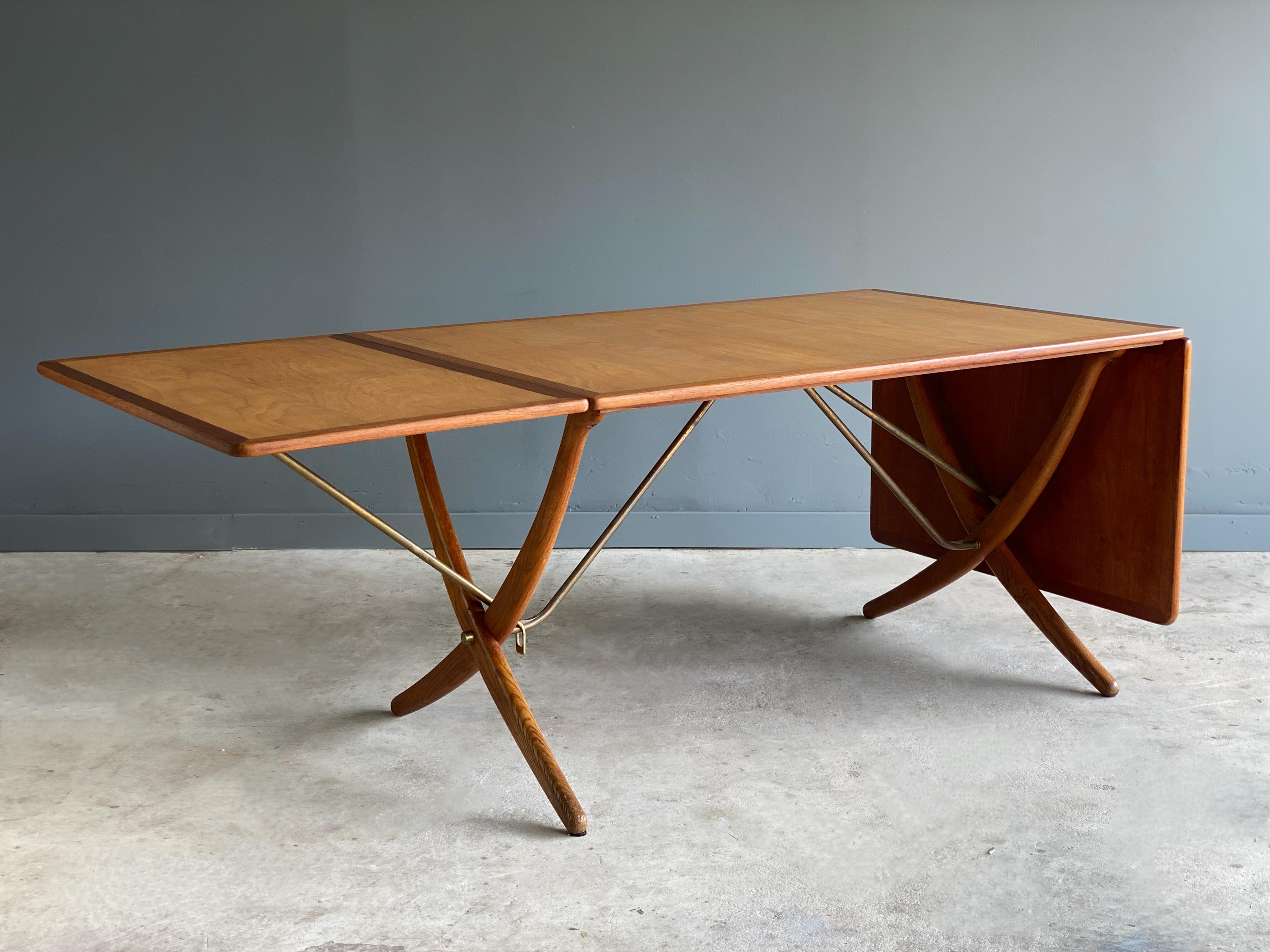 Early and Uncommon Variation Hans J. Wegner AT-304 Dining Table In Good Condition In Round Rock, TX