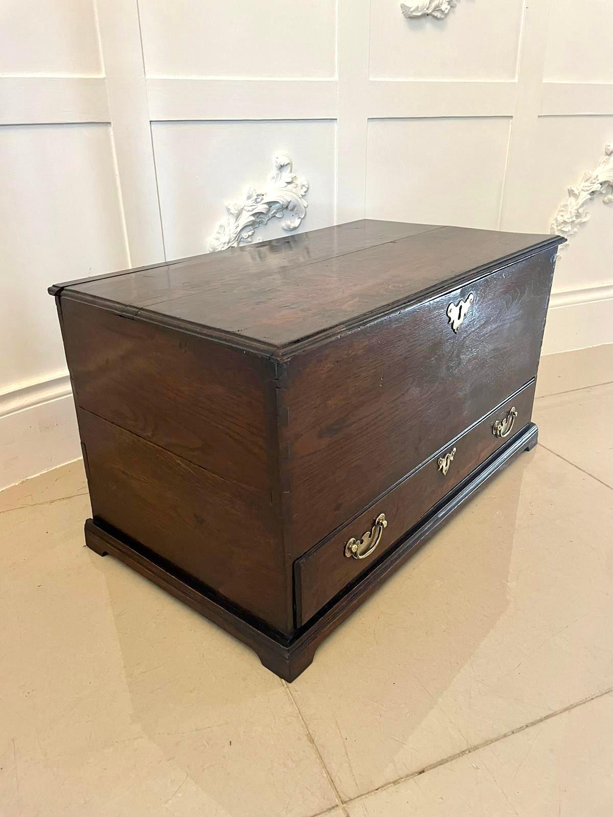 Early Antique 18th Century Small Welsh Oak Coffer 9