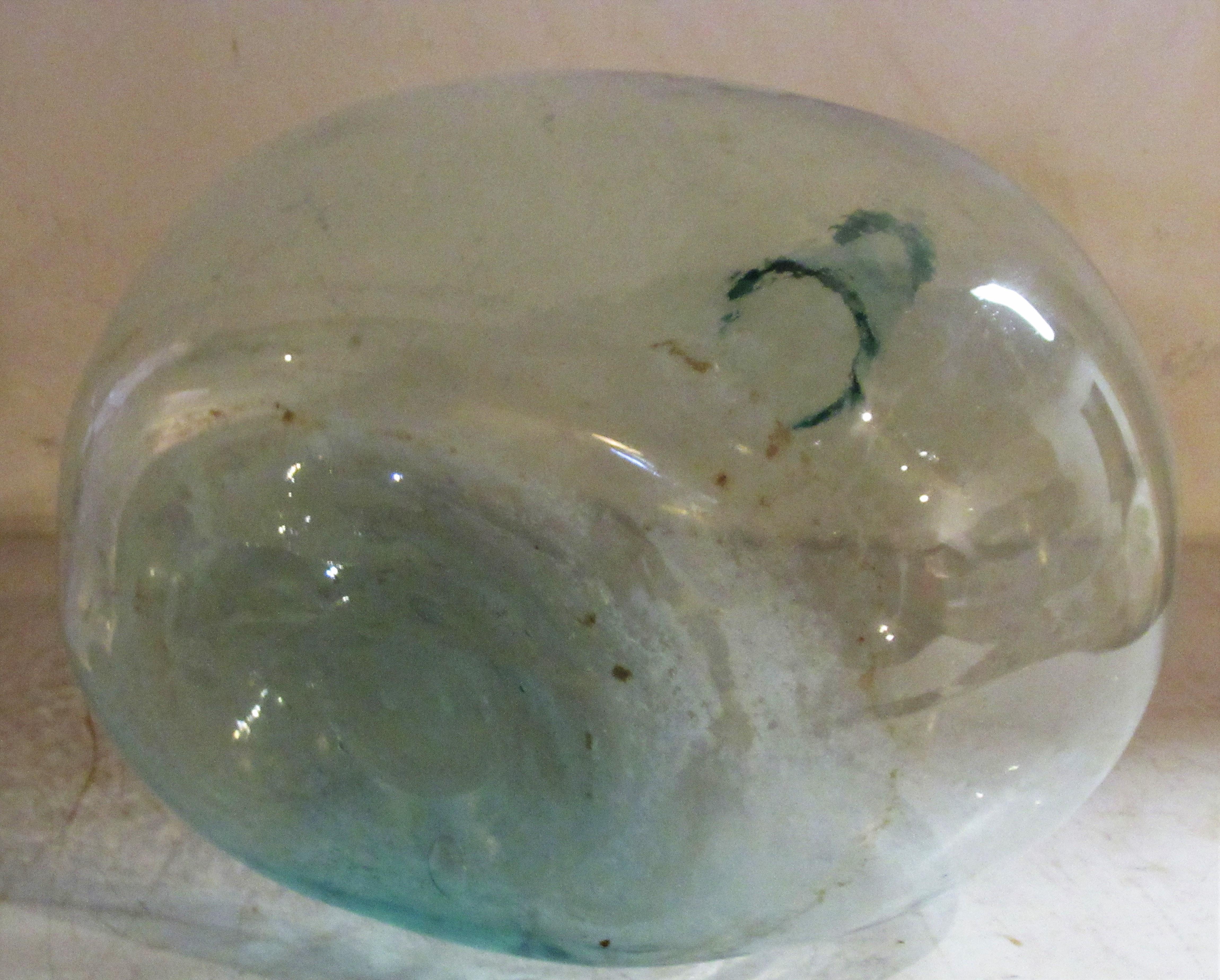 Early Antique American Aqua Blown Glass Demijohn Bottle 3
