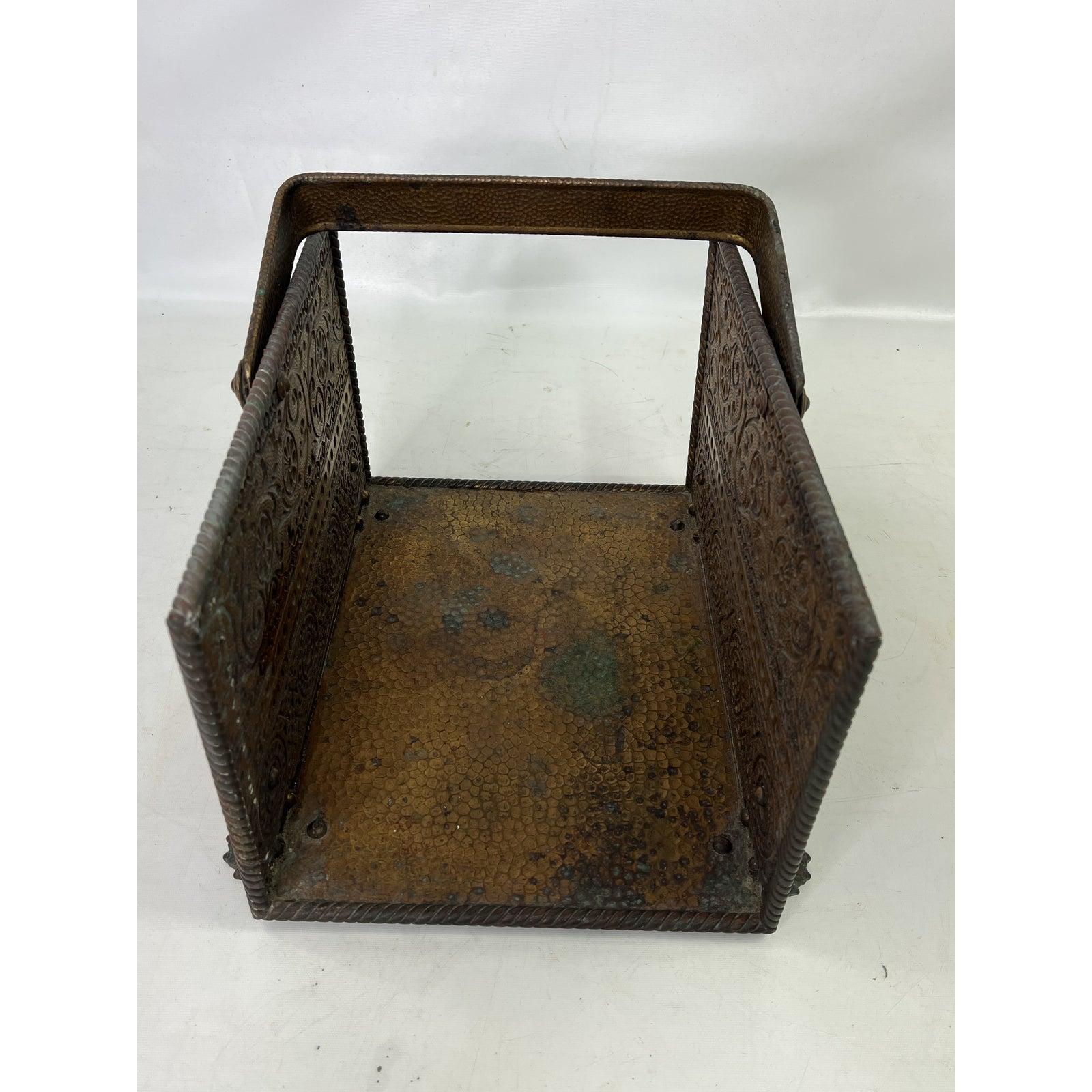 antique brass firewood holder