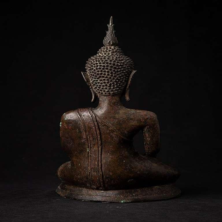 Early Antique Bronze Laos Buddha Statue from Laos In Good Condition For Sale In DEVENTER, NL