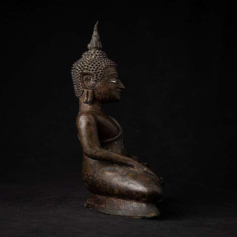 18th Century and Earlier Early Antique Bronze Laos Buddha Statue from Laos For Sale