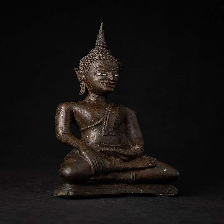 Early Antique Bronze Laos Buddha Statue from Laos For Sale 1