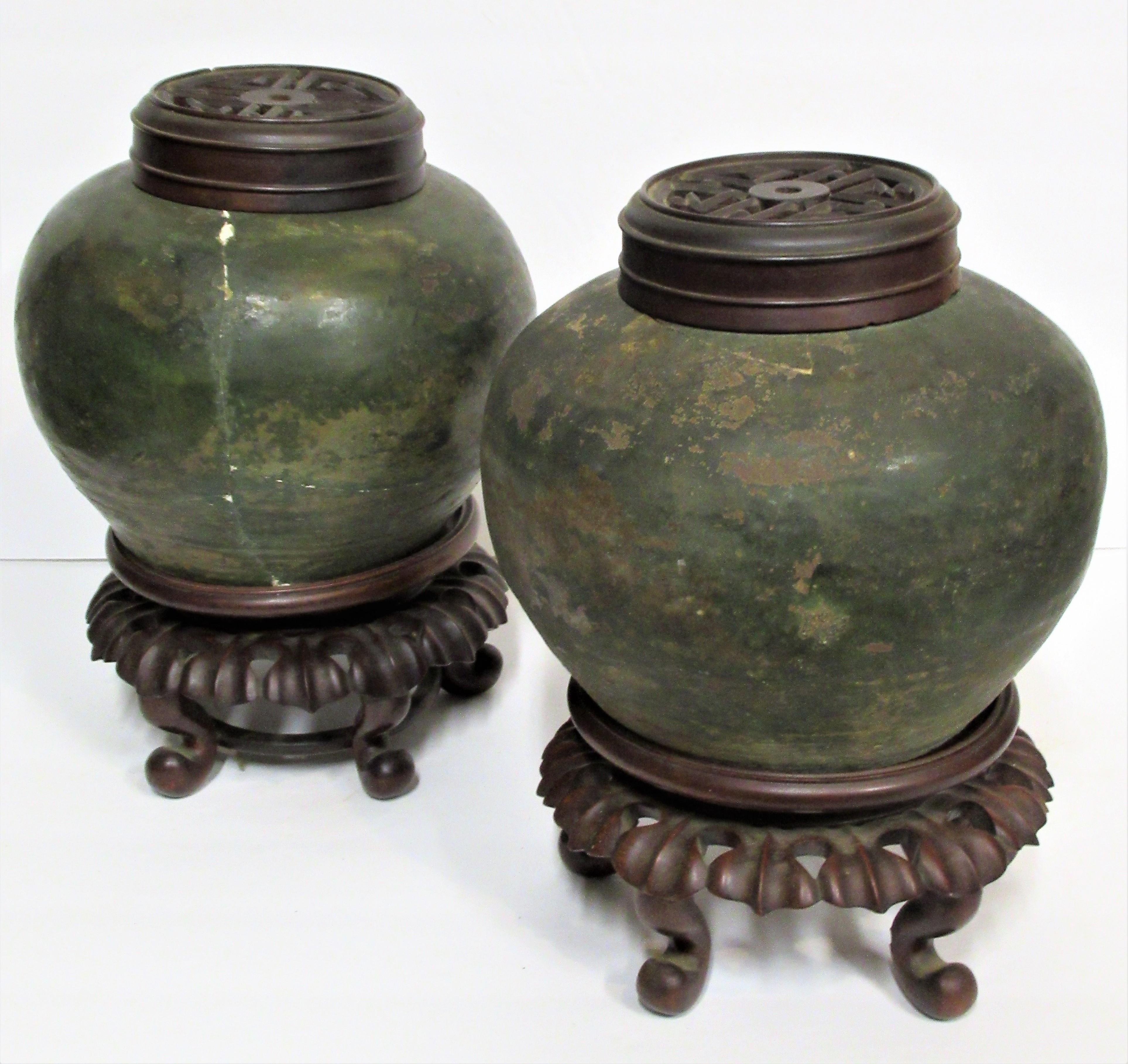 Ceramic Early Antique Chinese Tea Jars