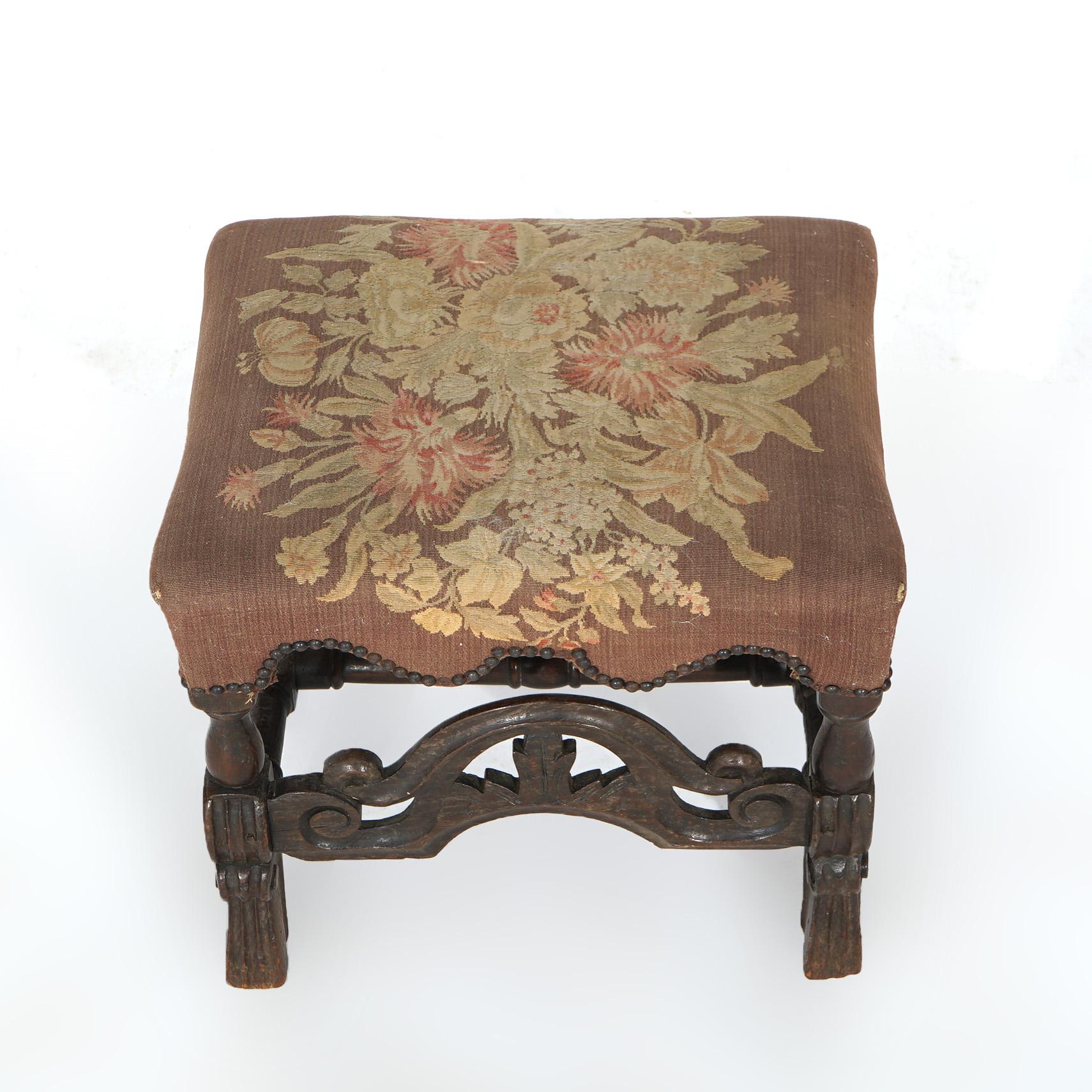 antique cast iron footstool