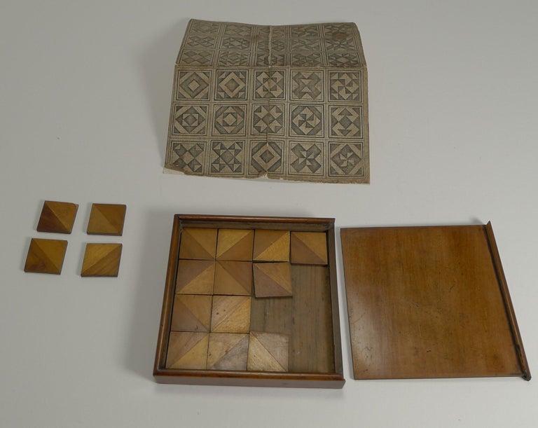 Early Antique English Wooden / Treen Puzzle Box Dated 1837 at 1stDibs