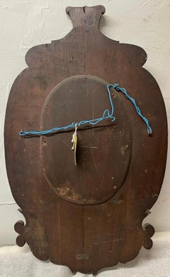 Early Antique French Carved Oval Mirror