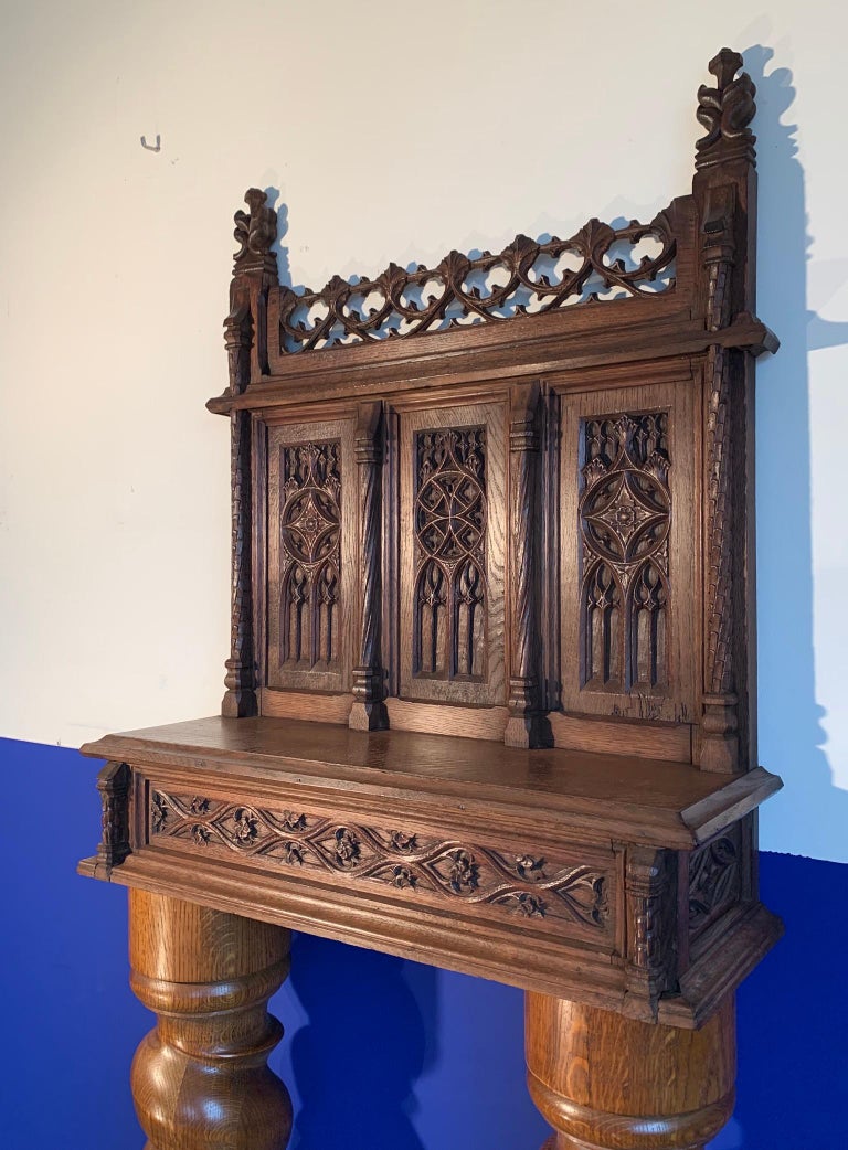 Early Antique Gothic Revival Church Altar / Shelf for Wall Mounting