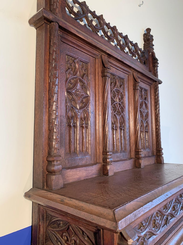 Early Antique Gothic Revival Church Altar / Shelf for Wall Mounting