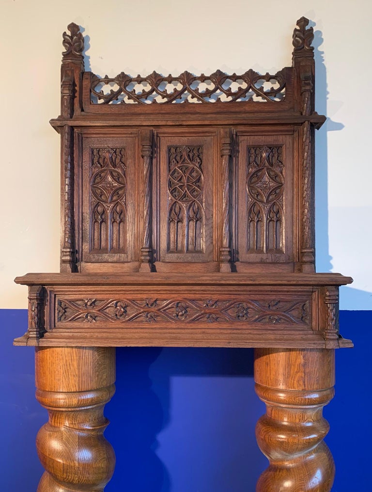 Early Antique Gothic Revival Church Altar / Shelf for Wall Mounting