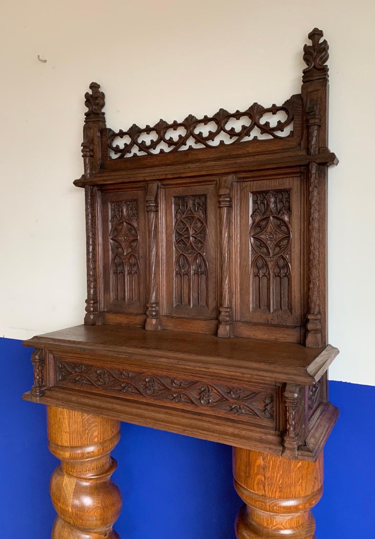 Early Antique Gothic Revival Church Altar / Shelf for Wall Mounting