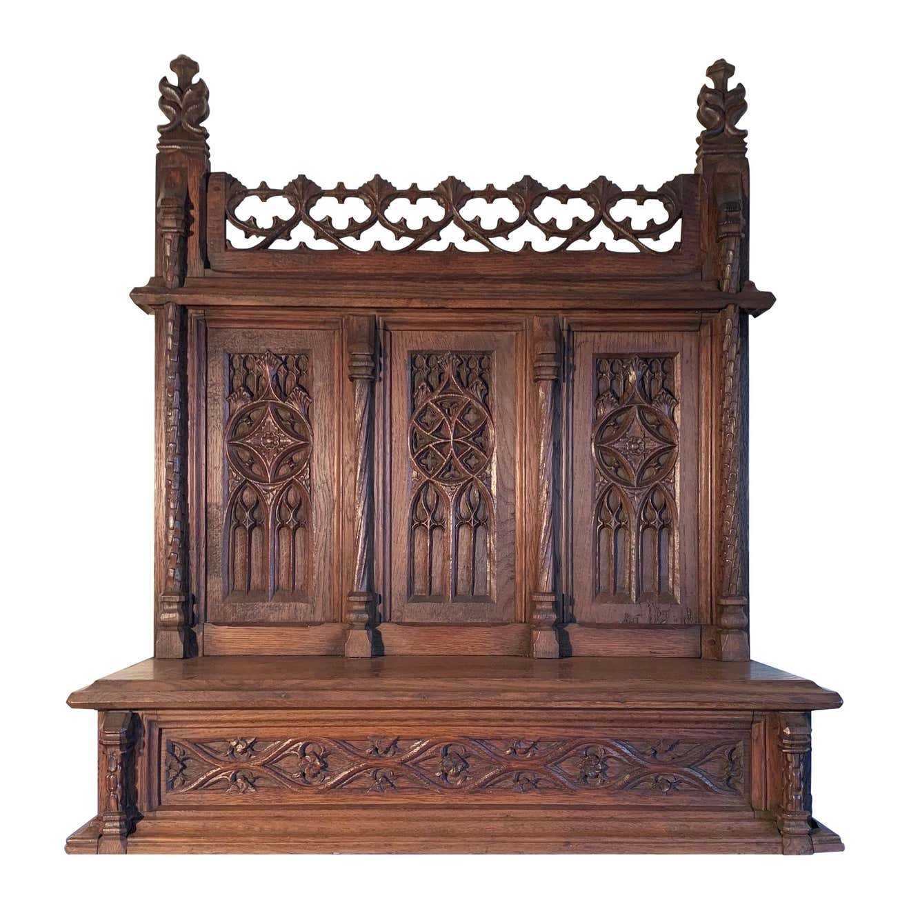 Early Antique Gothic Revival Church Altar / Shelf for Wall Mounting ...