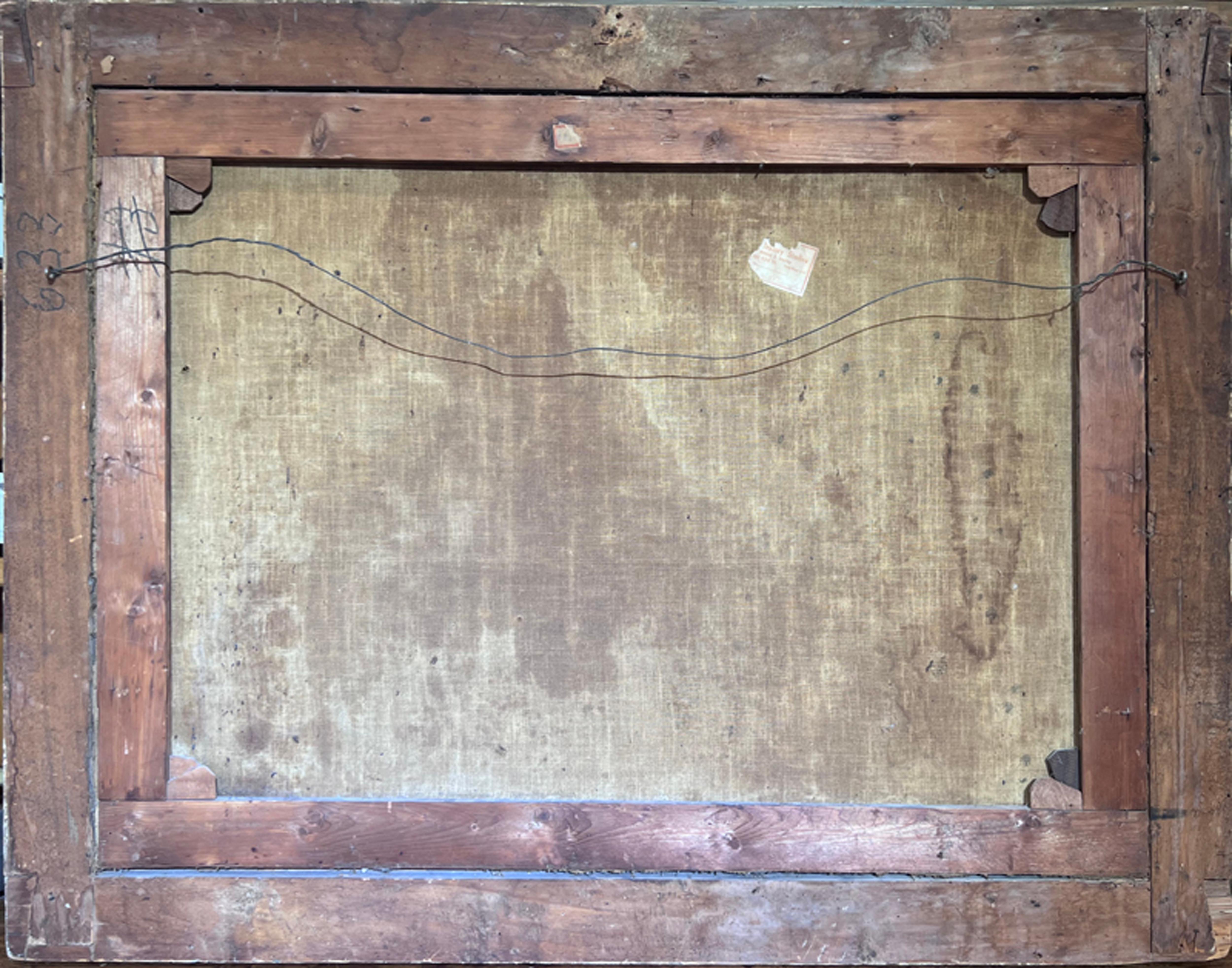 Early Antique Hunt Oil on Canvas Paining For Sale 1