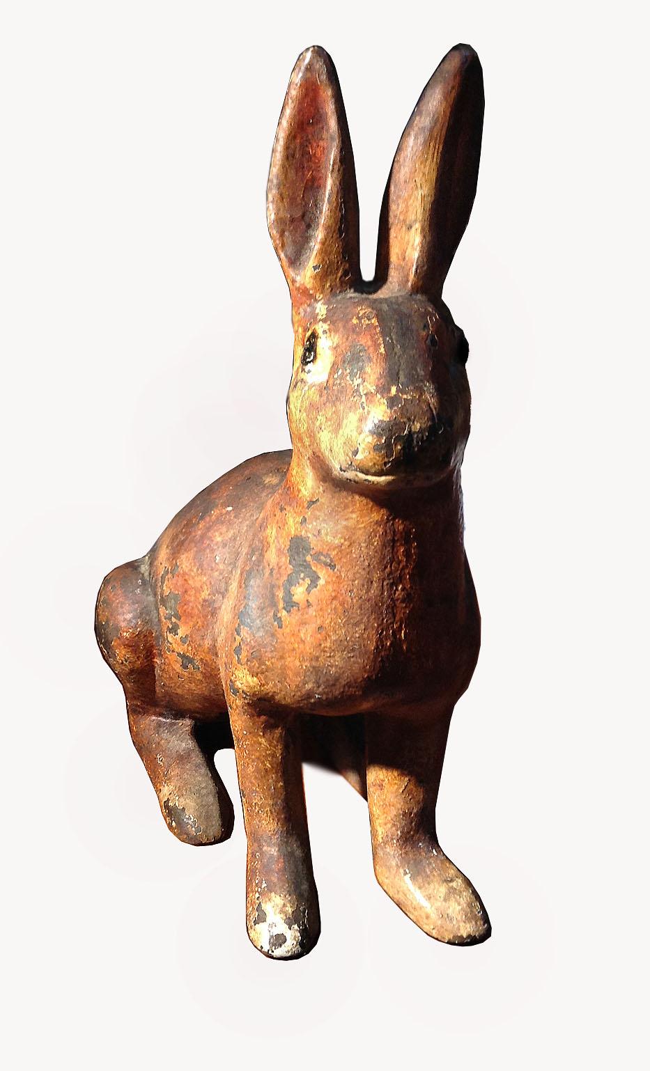 Early Antique Iron Rabbit 1
