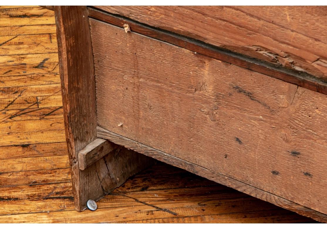 Early Antique Italian Cassapanca Painted Bench 5