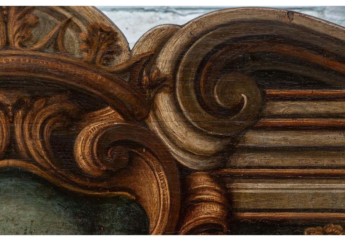 Early Antique Italian Cassapanca Painted Bench In Good Condition In Bridgeport, CT