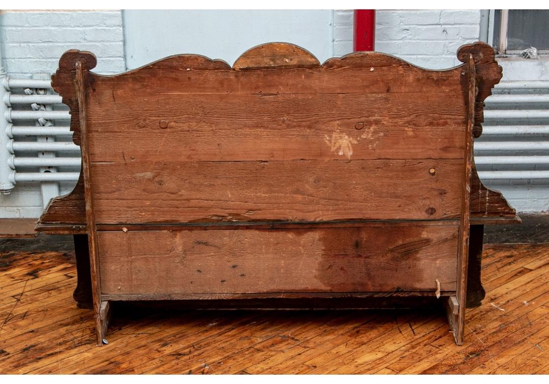 Early Antique Italian Cassapanca Painted Bench 1
