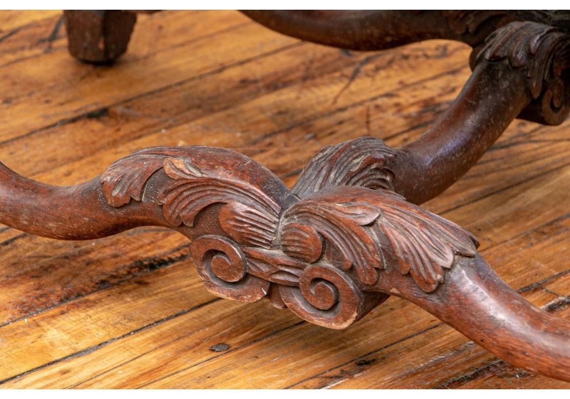 Hand-Carved Early Antique Jacobean Style Bench