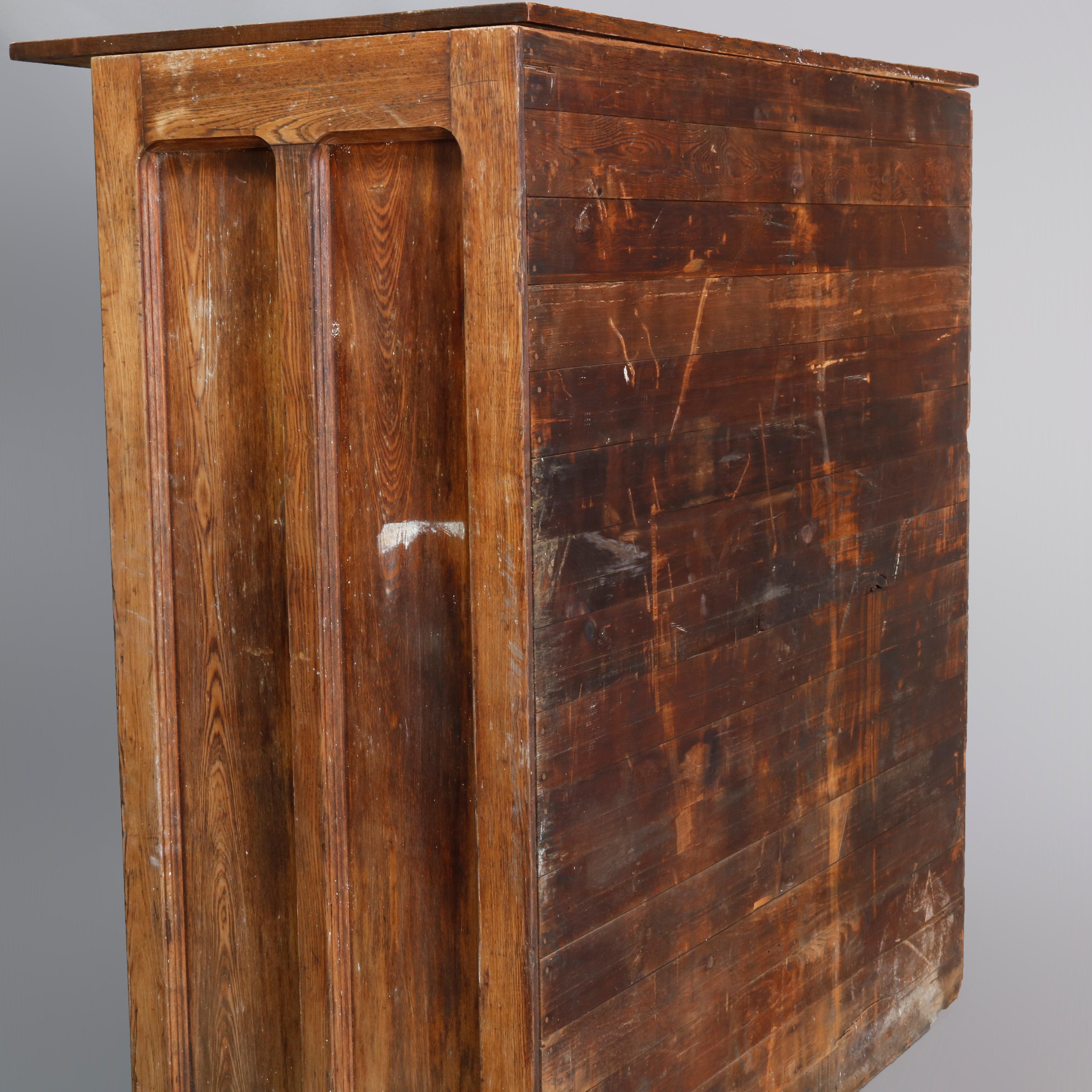 American Early Antique Oak 60- Drawer Type-Setting, Art, Print or Map Cabinet, circa 1900
