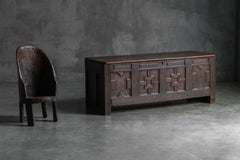 Early Antique Oak Chest in Renaissance Style , 17th Century