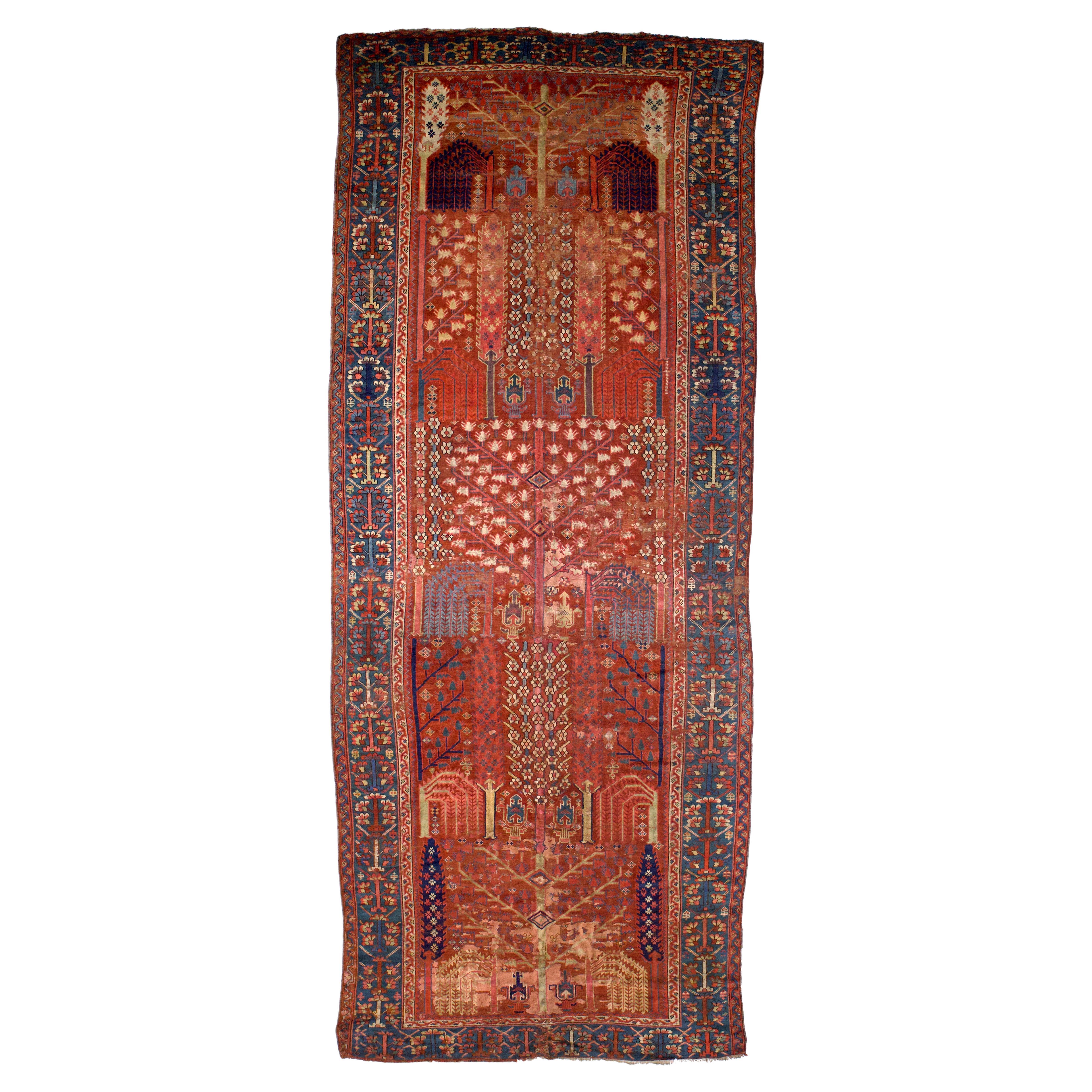 Frühe antike persische Bakhshayesh lange Teppich 5'8" x 14'6