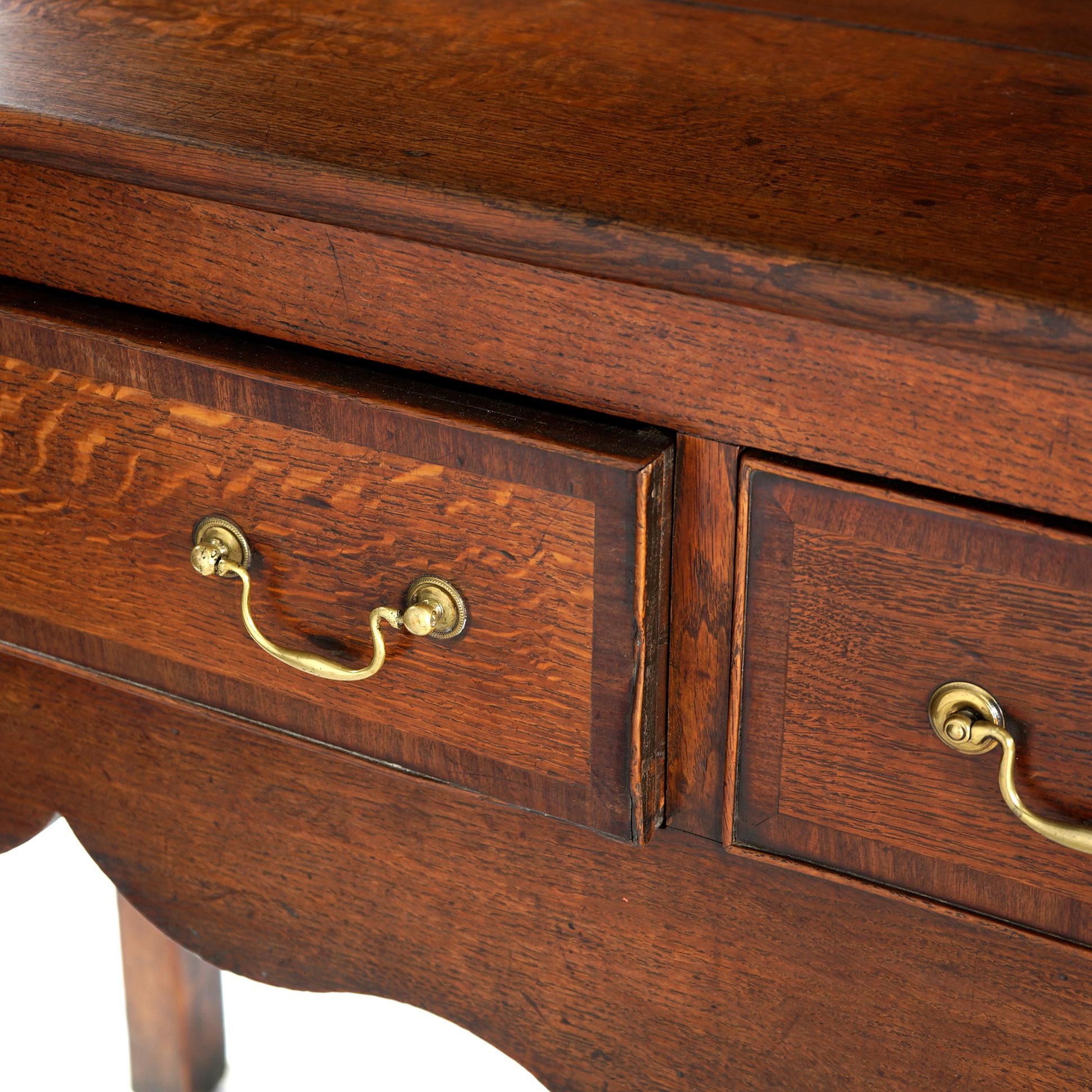 Early Antique Welsh Oak & Mahogany Stepback Pewter Cupboard, 18th C 4