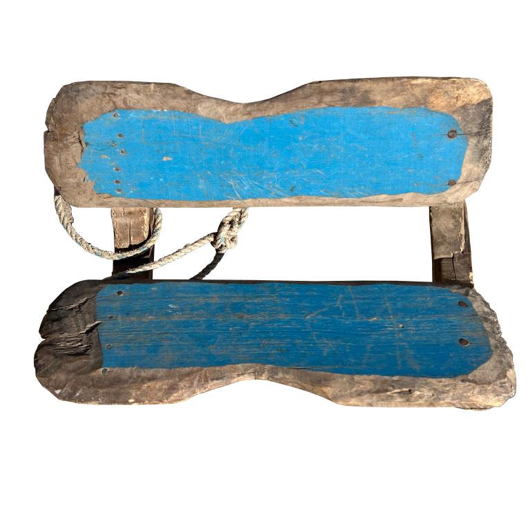 American Early Antique Wood Saddle Stand with Rope 1910s - Nowata Oklahoma For Sale