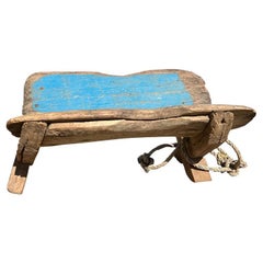 Early Antique Wood Saddle Stand with Rope 1910s - Nowata Oklahoma
