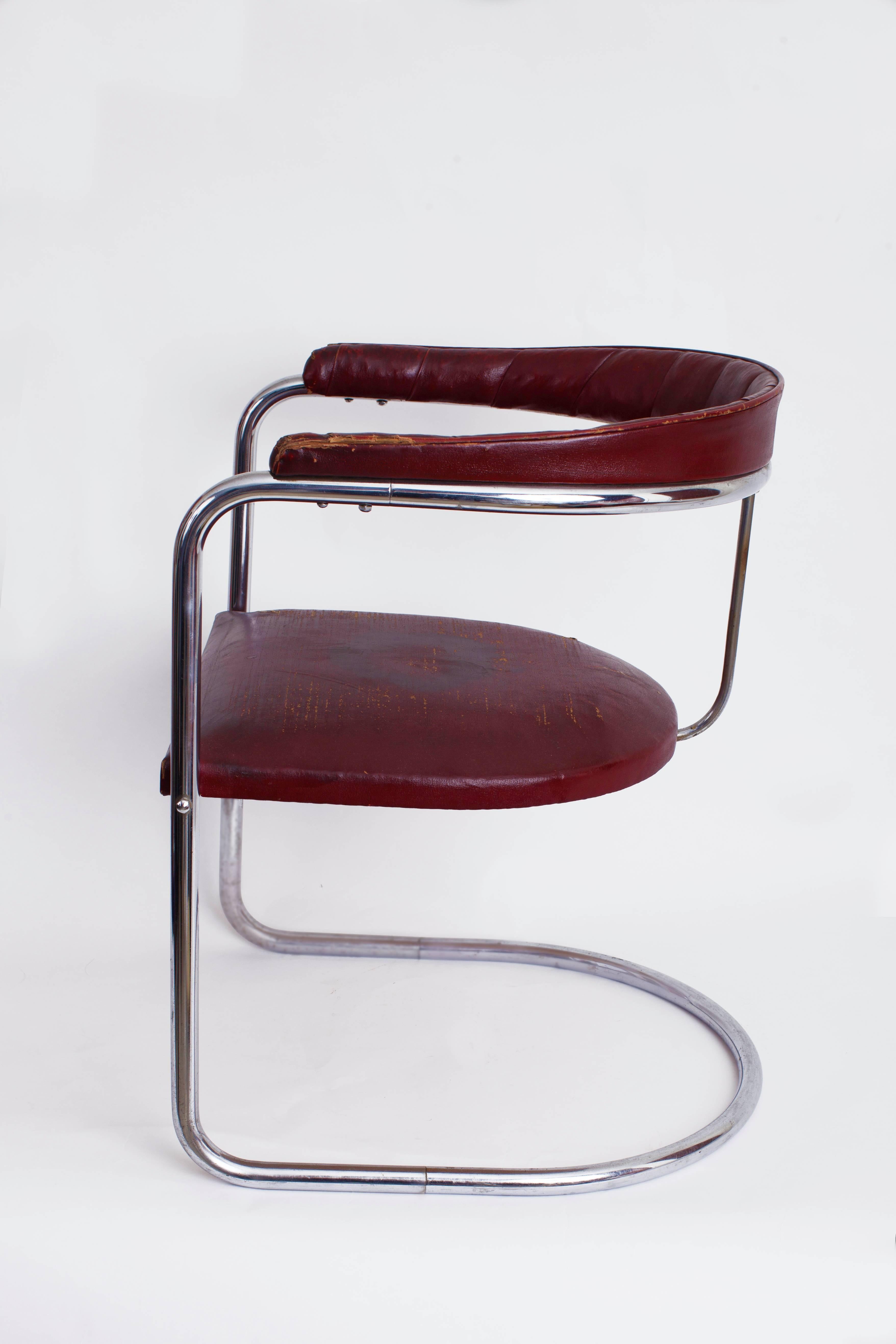 Mid-20th Century Original Anton Lorenz for Thonet Cantilevered Steel Tube SS33 Chair, 1930s For Sale