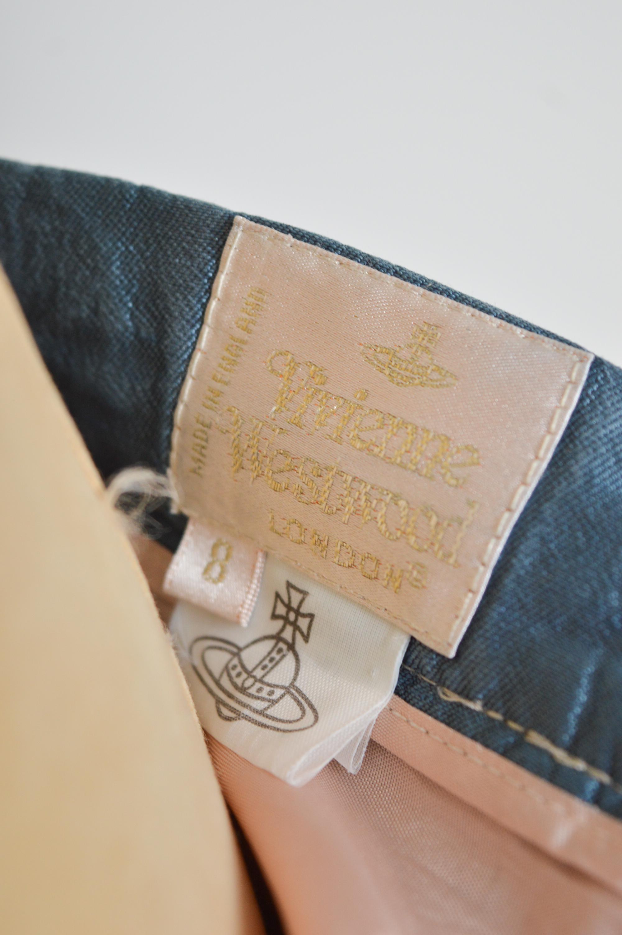 Early Archival VIVIENNE WESTWOOD Silk Bustle Mini Skirt in Corn flower Blue For Sale 10
