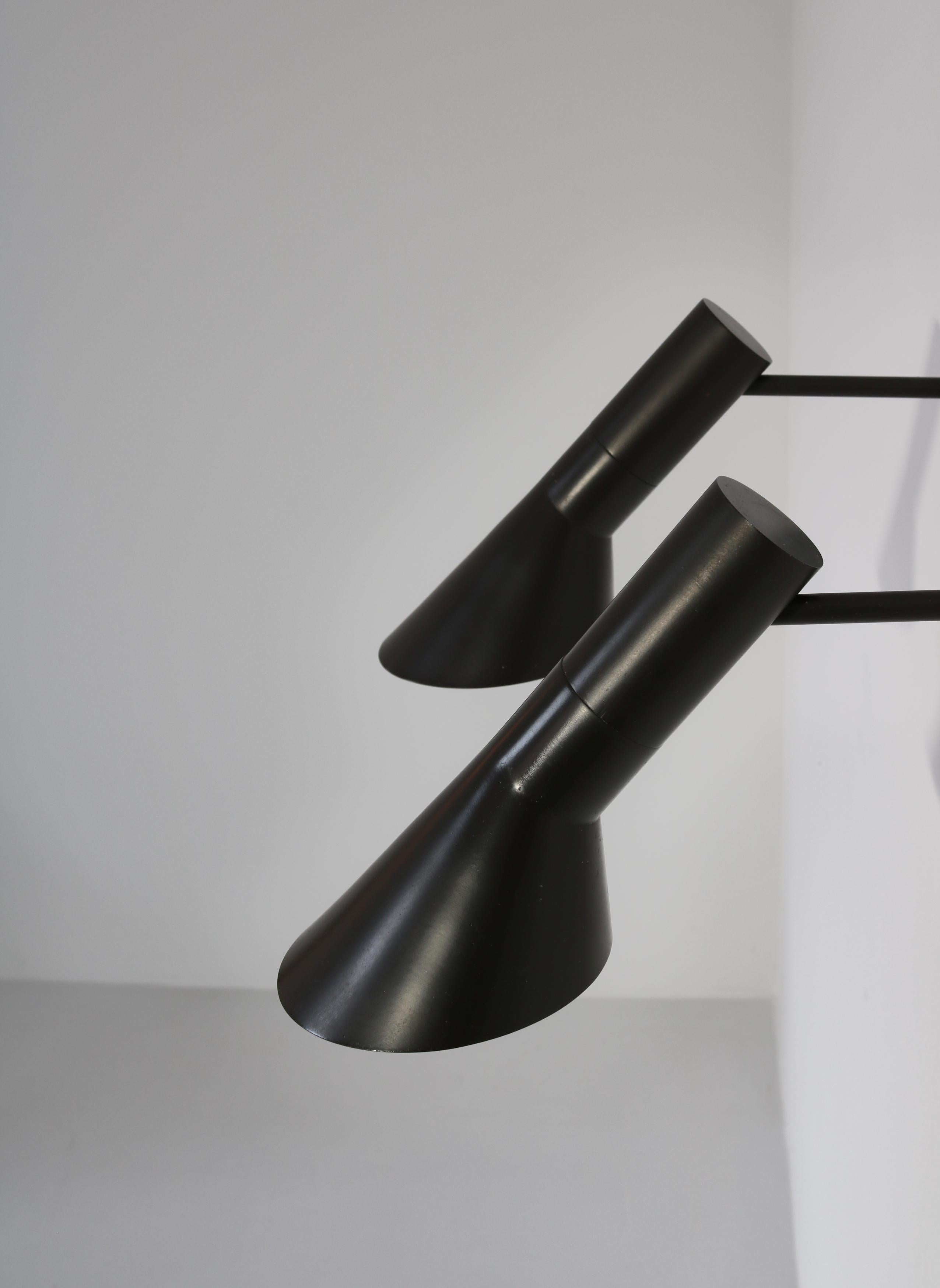 Early Arne Jacobsen Visor Wall Lamps Dark Brown Lacquer Louis Poulsen, 1957 For Sale 3