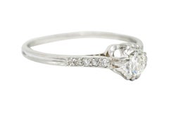 Early Art Deco 0.50 Carat Diamond Platinum Engagement Ring, Circa 1920