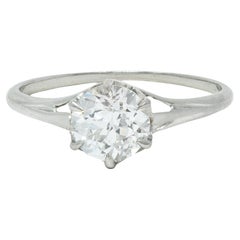 Early Art Deco 0.73 CTW Old European Cut Diamond Platinum Engagement Ring