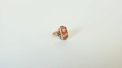 Early Art Deco 14K Rose Gold Ring with Hand-Carved Sardonyx Floral Panel, 1920