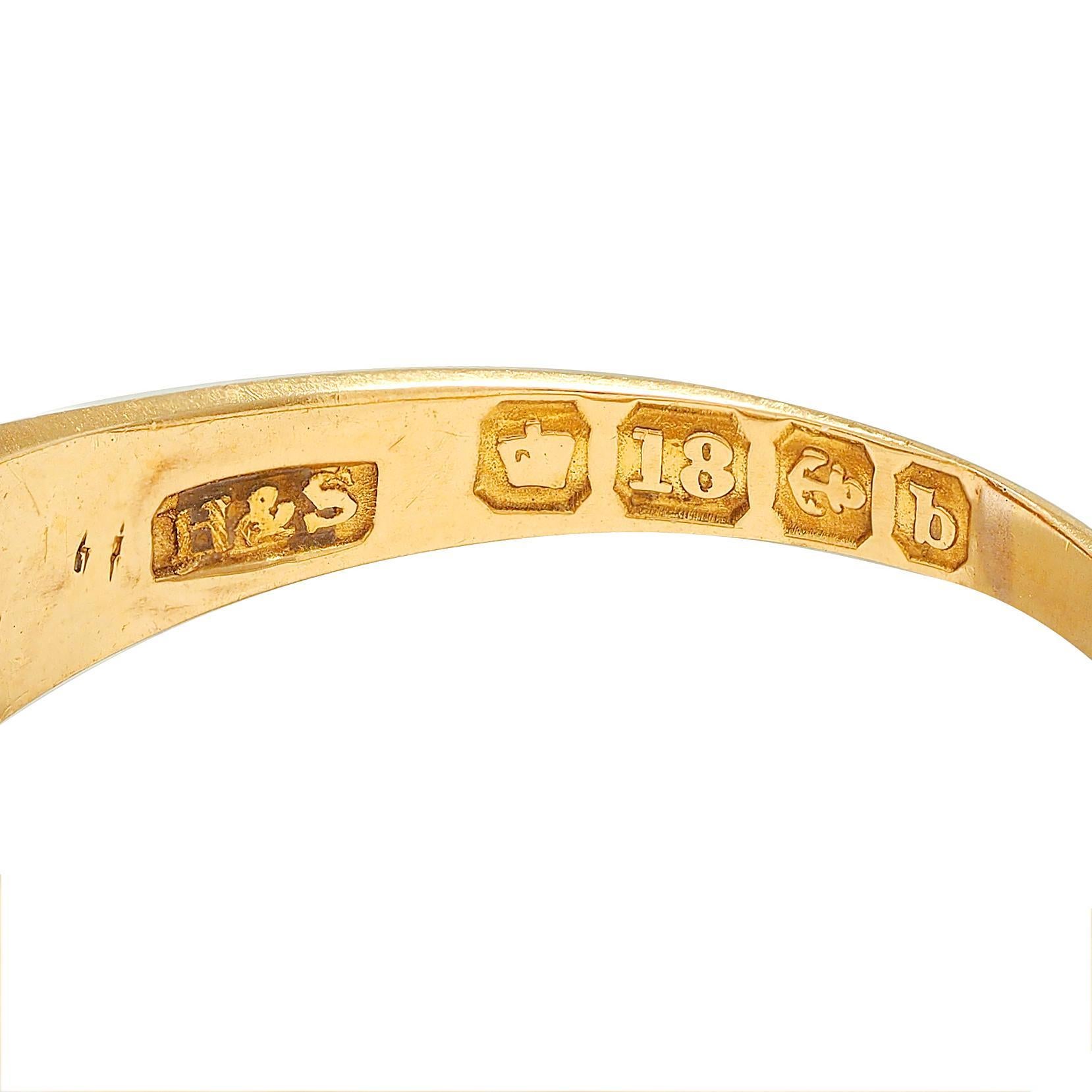 Bague marquise ancienne Art déco 1919 en or jaune 18 carats avec saphirs et diamants en vente 1