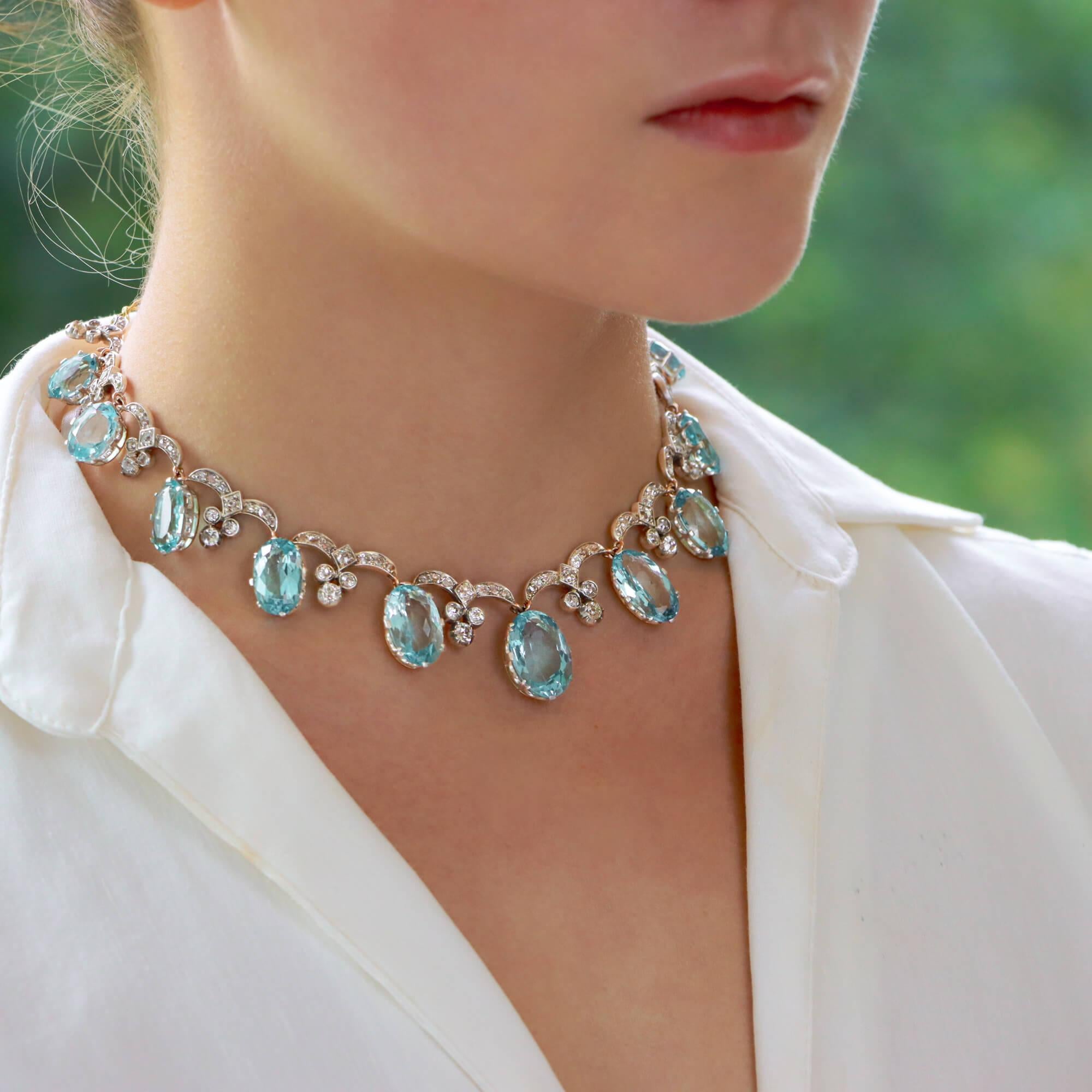 aquamarine necklace tiara