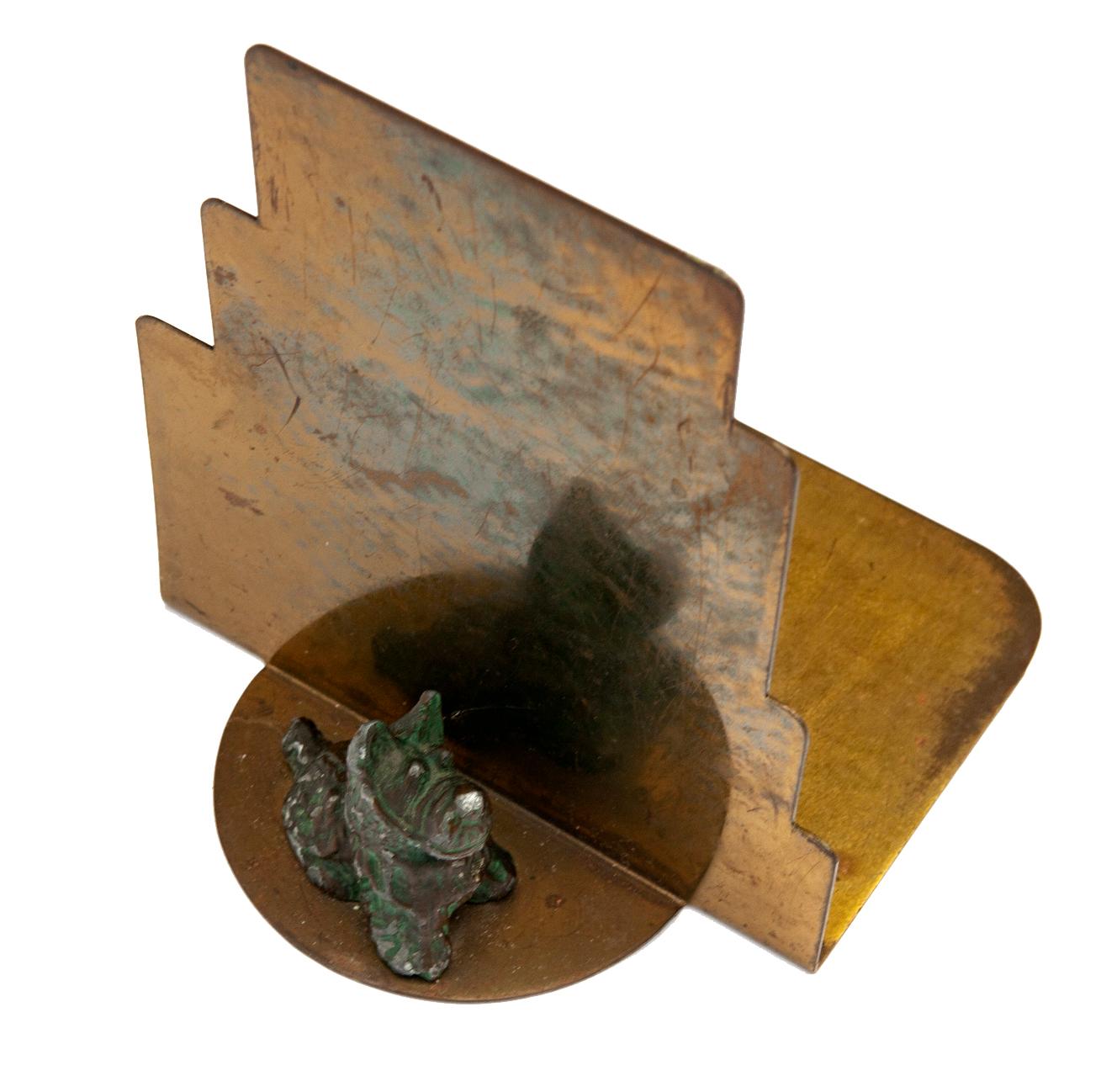 Early Art Deco Brass Bookends with Scottie Statues For Sale 2