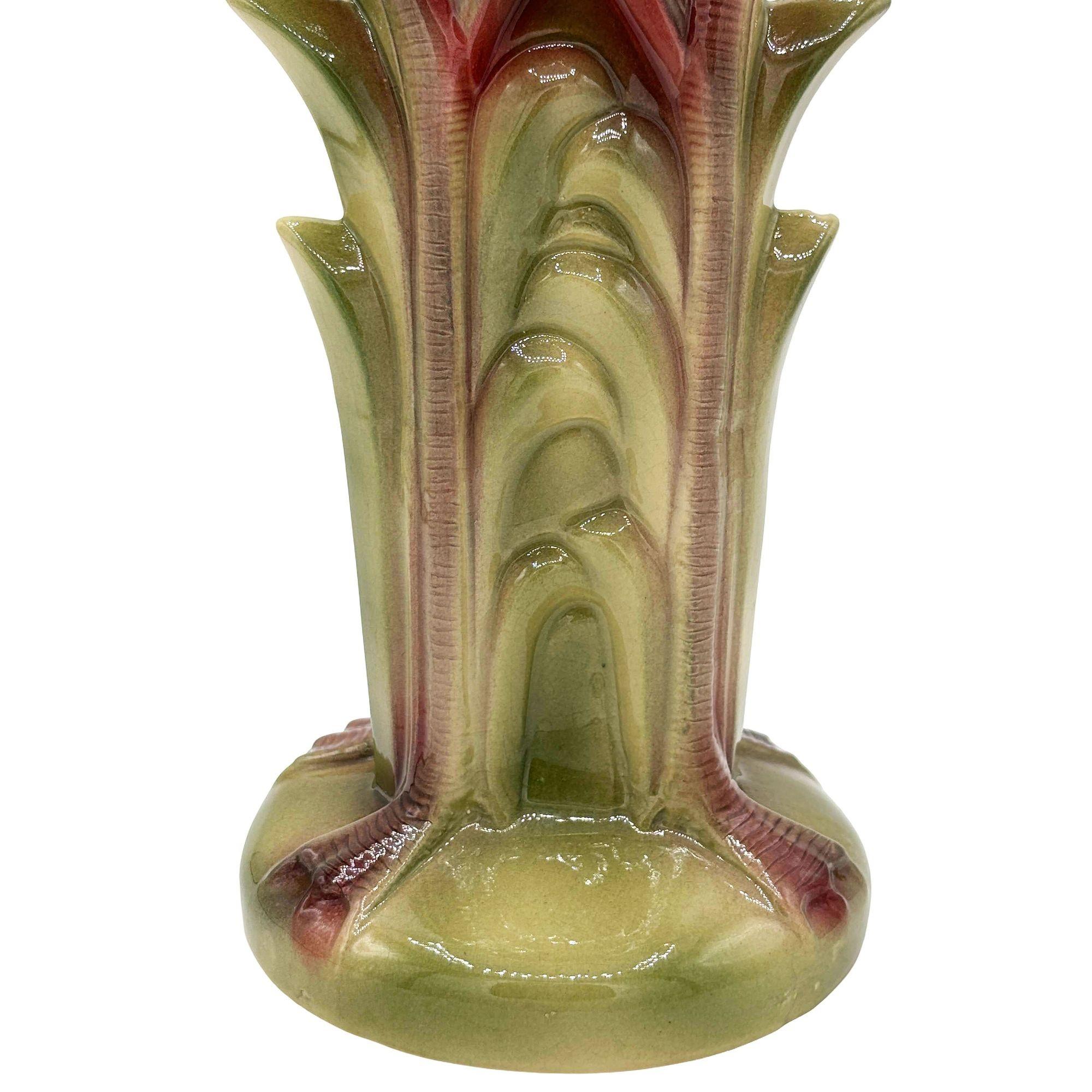 Ceramica Vaso di fiori di fenicottero tropicale in ceramica della California Pottery, in stile Art Deco in vendita
