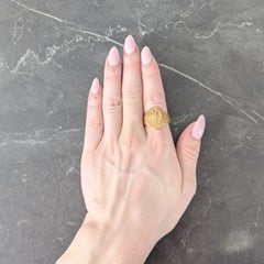 Early Art Deco Diamond 14 Karat Yellow Gold Antique Free Mason Eagle Signet Ring